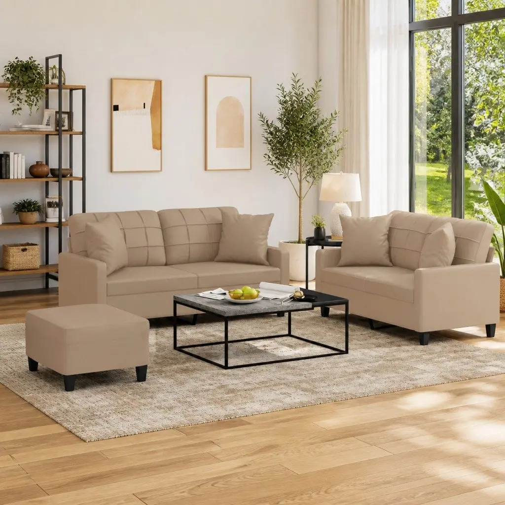 3 Piece Sofa Set with Pillows