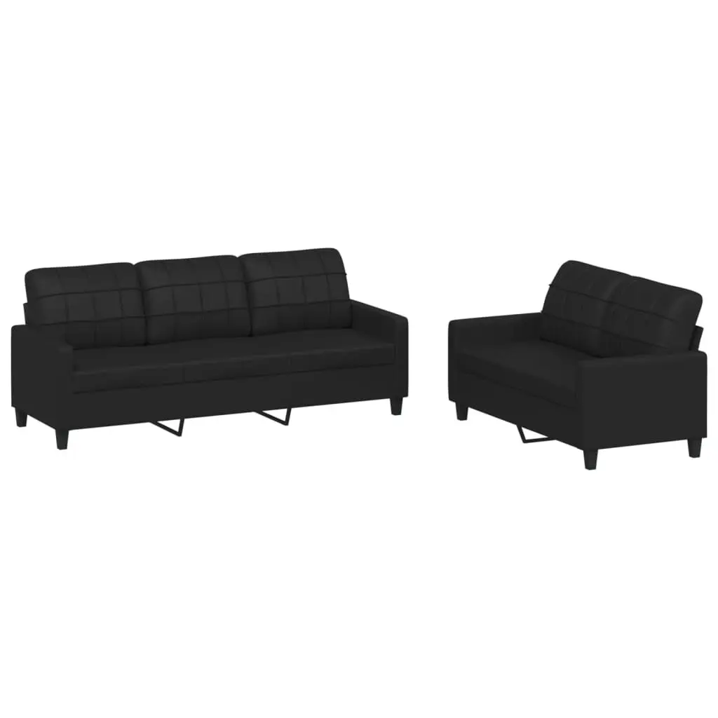 2 Piece Sofa Set in Black