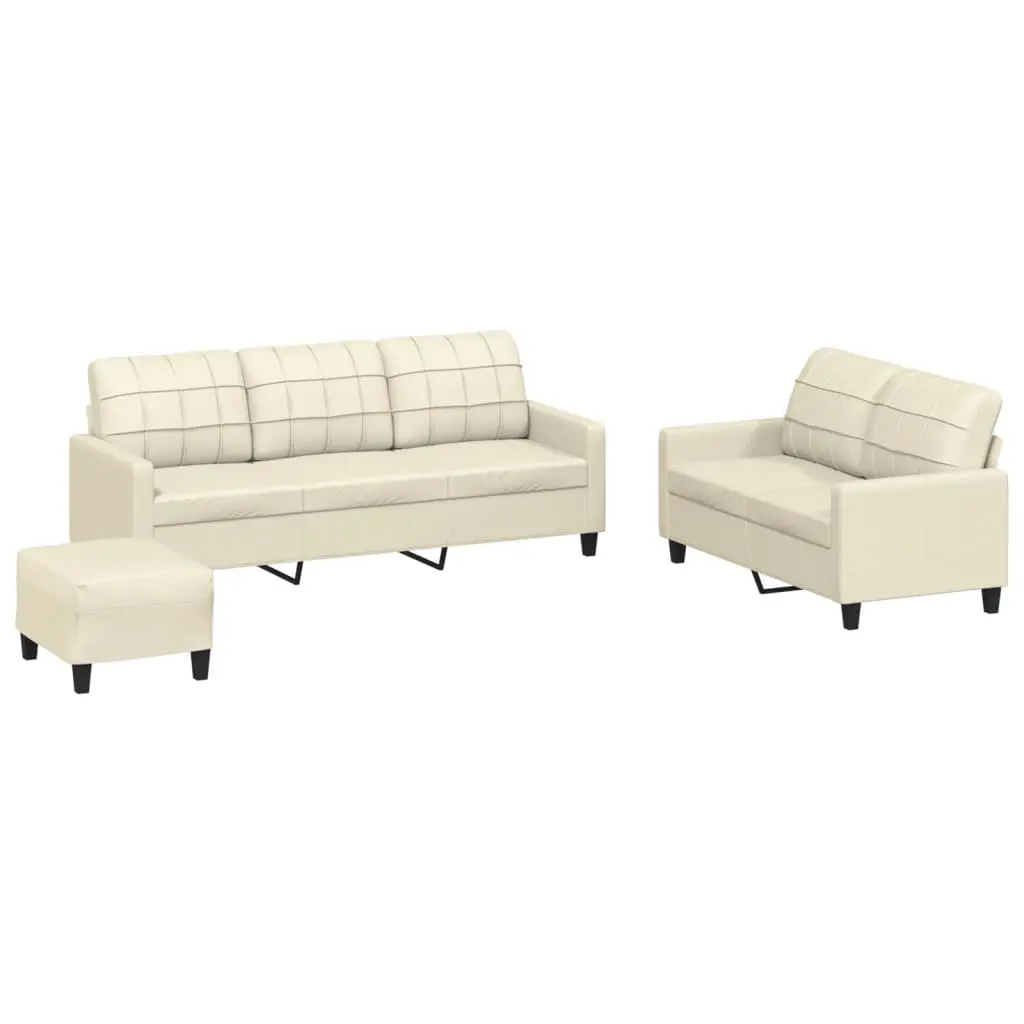 3 Piece Sofa Set with Footstool