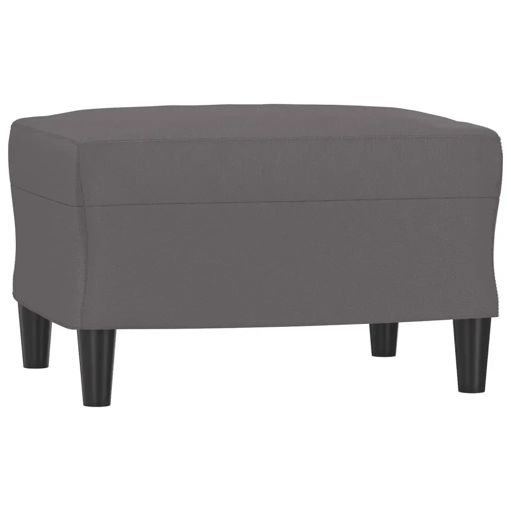 3 Piece Sofa Set Living Room Furniture Seating Grey Faux Leather