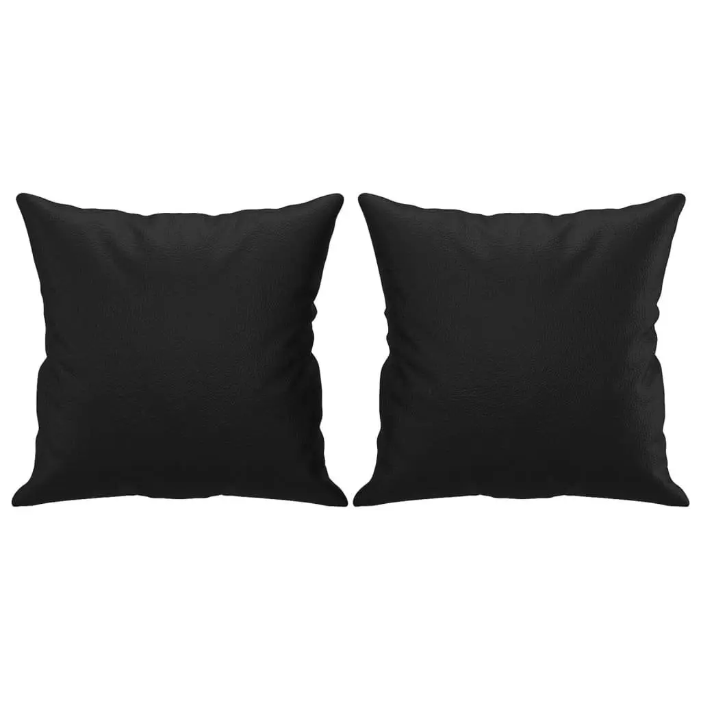 3 Piece Sofa Set Black Faux Leather Couch Living Room Furniture