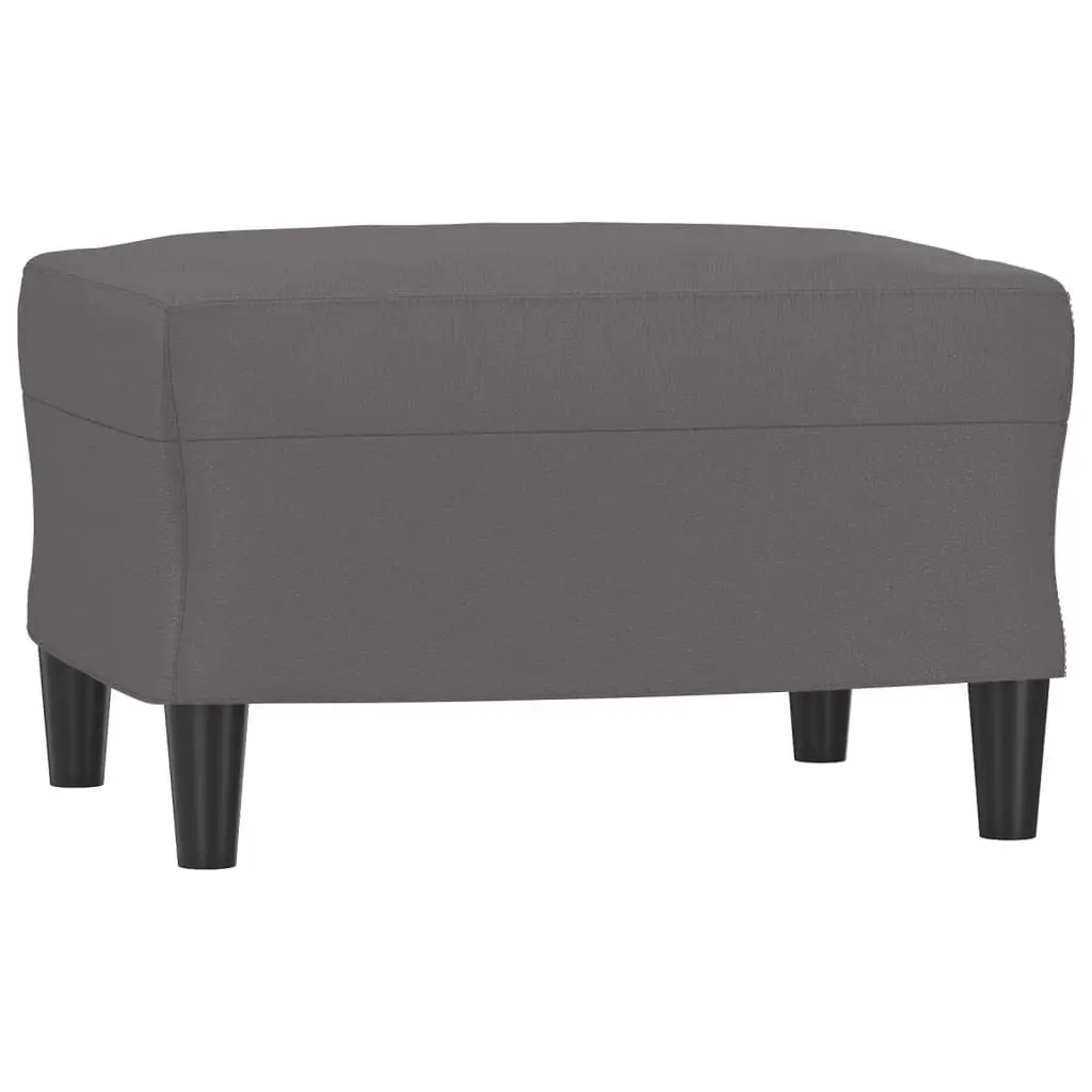 3 Piece Sofa Set Grey Faux Leather Couch for Living Room