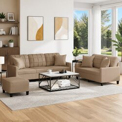 Value-Driven 3 Piece Sofa Set with Throw Pillows