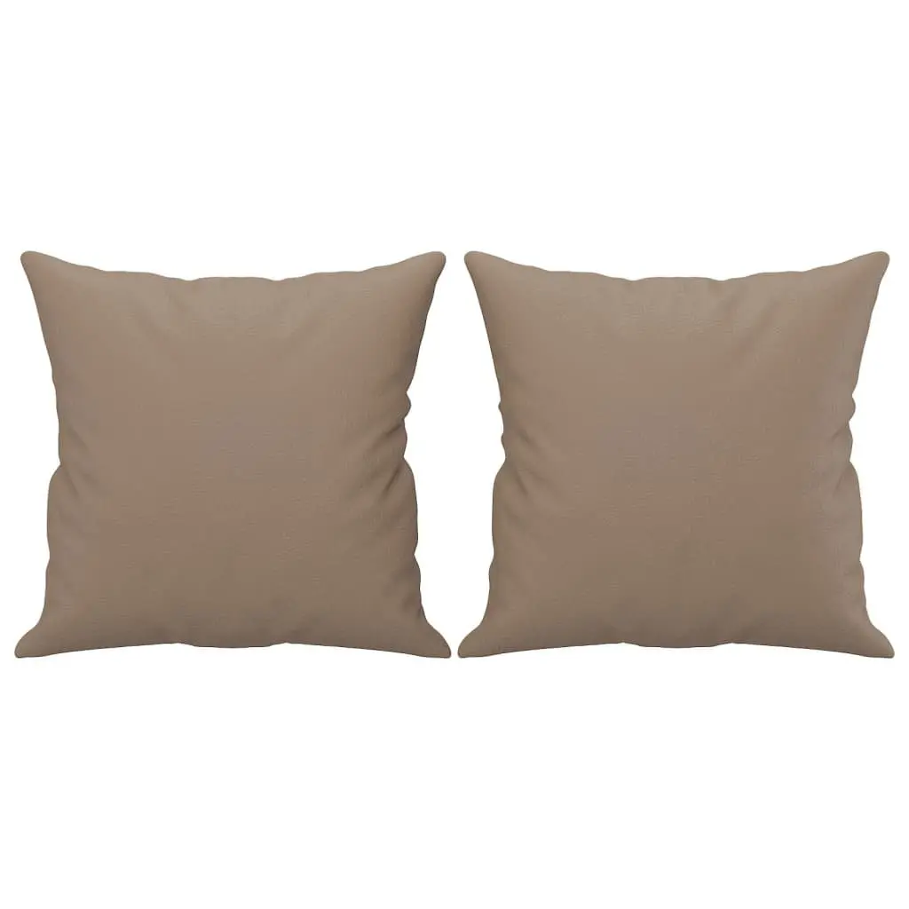 3 Piece Sofa Set with Throw Pillows Footstool Brown Faux Leather Living Room