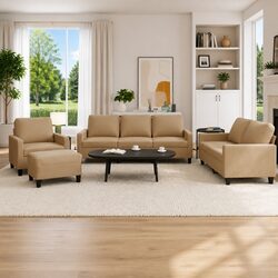 Comfortable and Versatile 4 Piece Sofa Set with Footstool