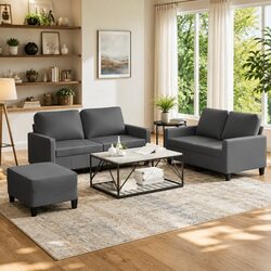 Comfortable and Value-driven 3 Piece Grey Sofa Set