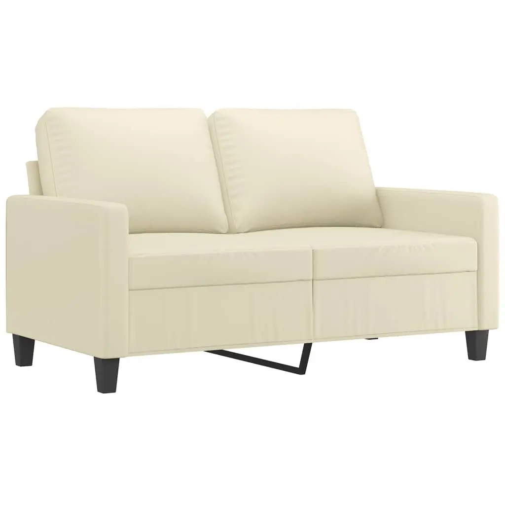 3 Piece Sofa Set Cream Faux Leather Living Room Furniture Seating
