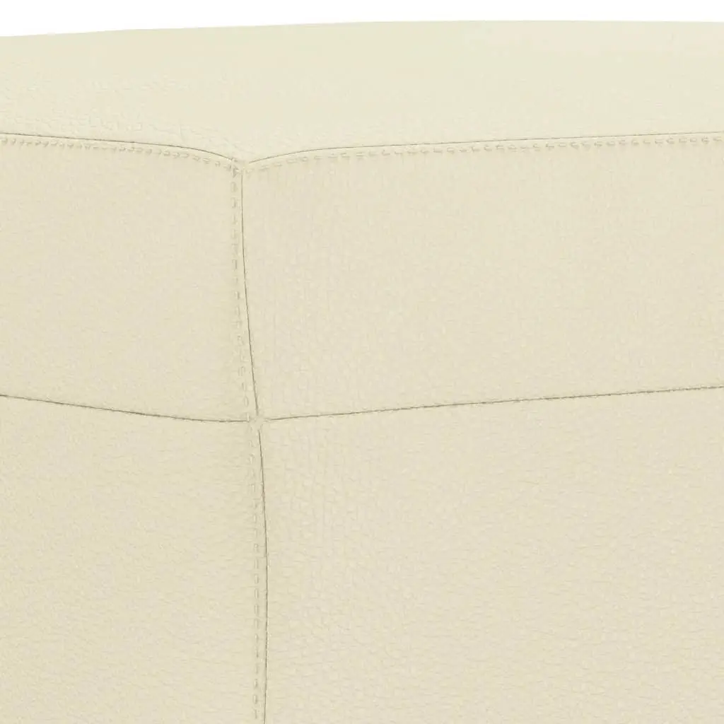 3 Piece Sofa Set Cream Faux Leather Living Room Furniture Seating