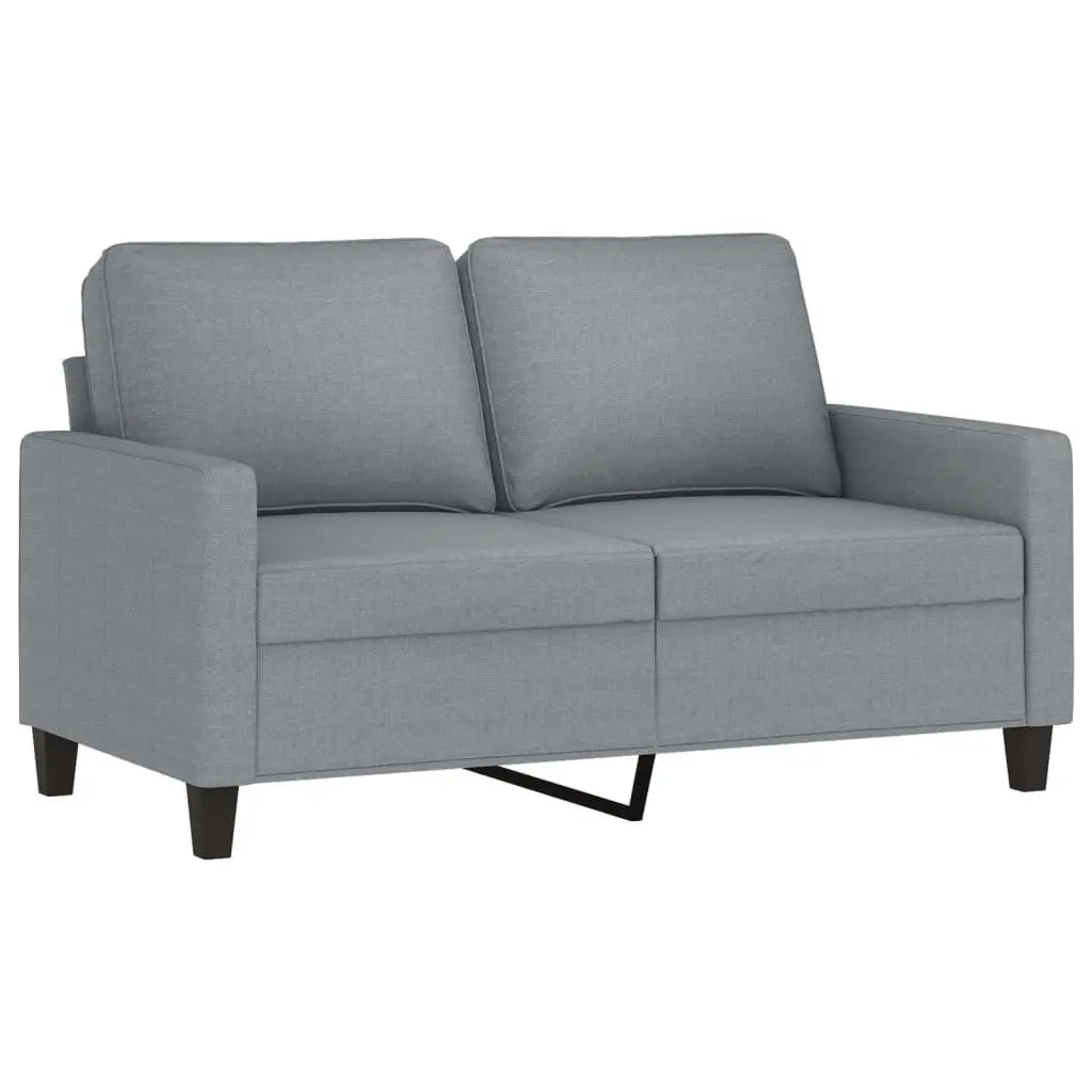 3 Piece Sofa Set Grey Fabric Living Room Couch with Cushions Modern