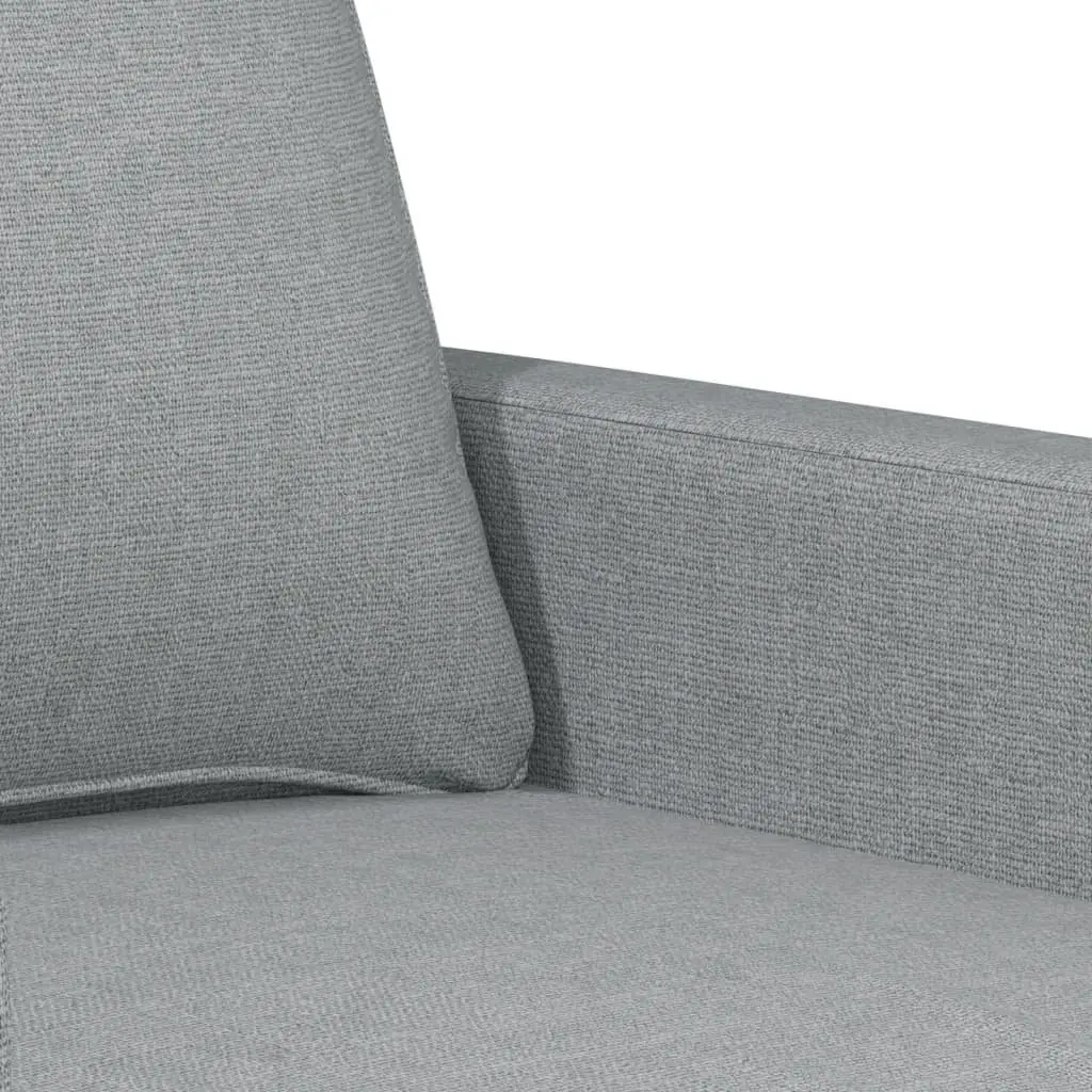3 Piece Sofa Set Grey Fabric Living Room Couch with Cushions Modern