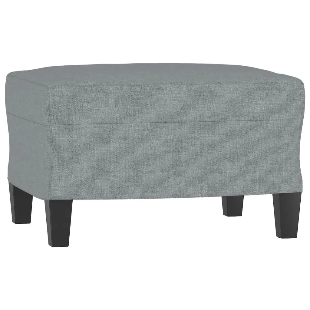 4 Piece Grey Fabric Sofa Set with Cushions Footstool Living Room Furniture