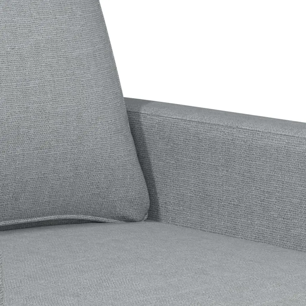 4 Piece Grey Fabric Sofa Set with Cushions Footstool Living Room Furniture