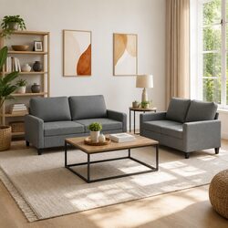 Comfort Meets Value in This Grey Sofa Set