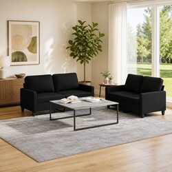 Reliable Black Fabric Sofa Set for Your Home