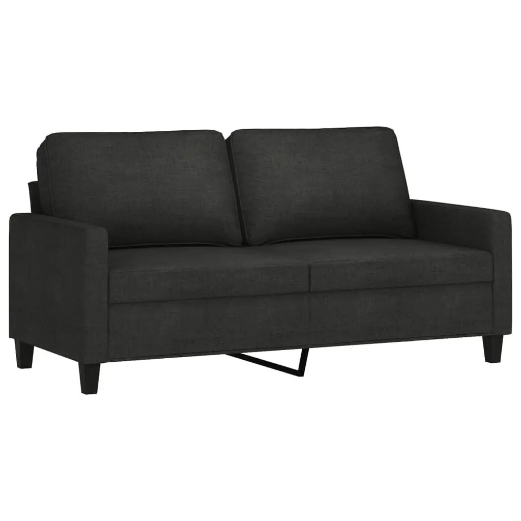 Sofa Set Black Fabric Cushions Living Room Lounge Seating 2 Piece