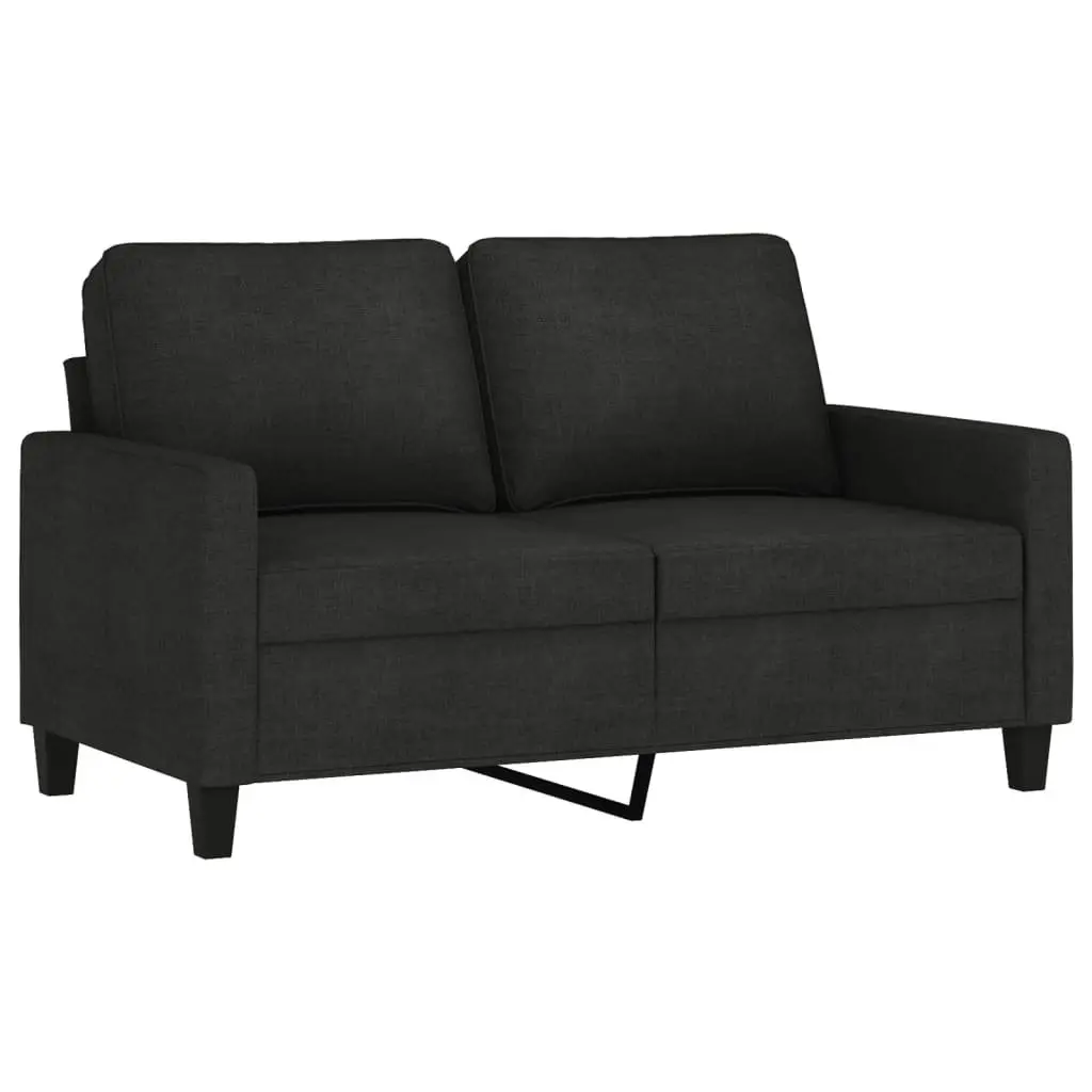Sofa Set Black Fabric Cushions Living Room Lounge Seating 2 Piece