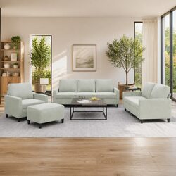 Comfortable and Versatile Grey Velvet Sofa Set