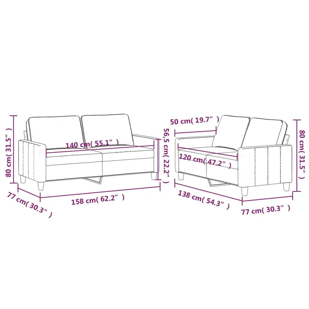 Grey Velvet Sofa Set
