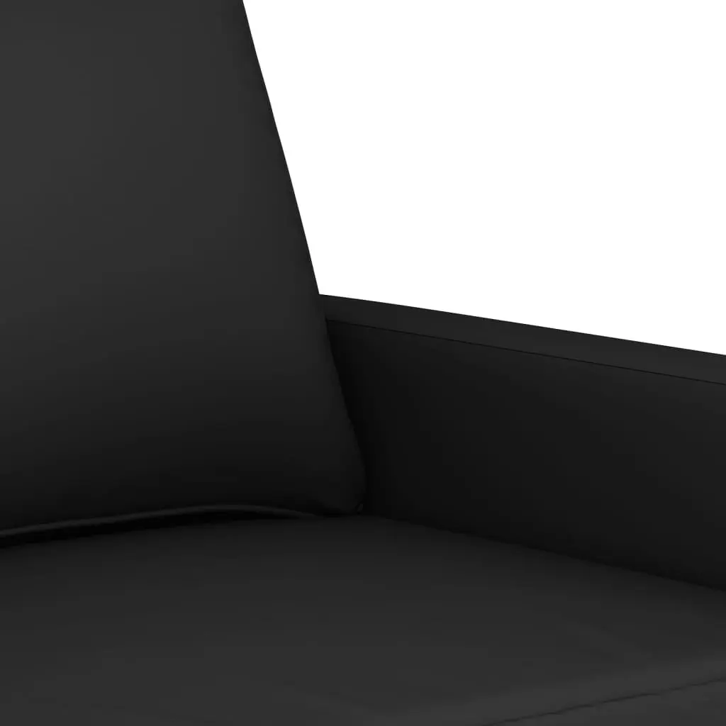 3 Piece Sofa Set Living Room Soft Velvet Black