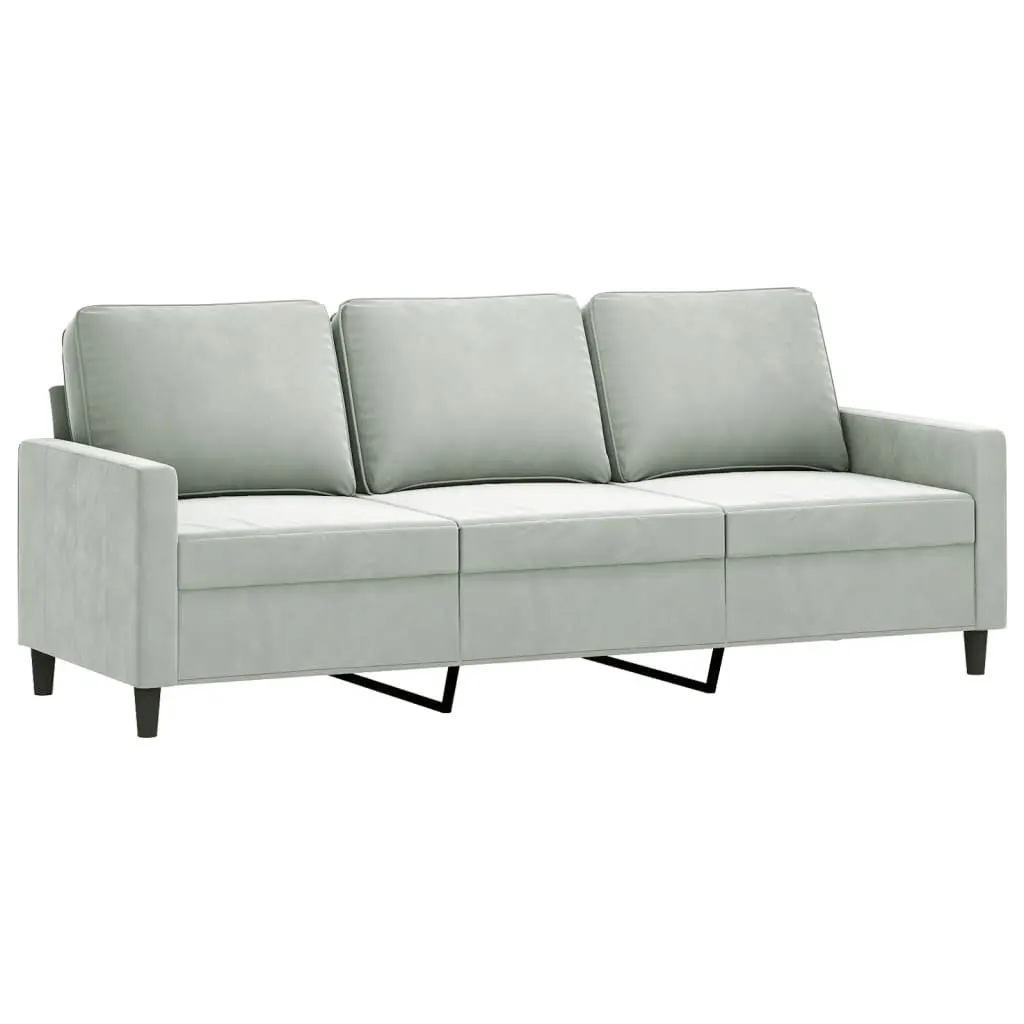 Sofa Set Grey Velvet Soft Cushioned Lounge Seating 2 Piece