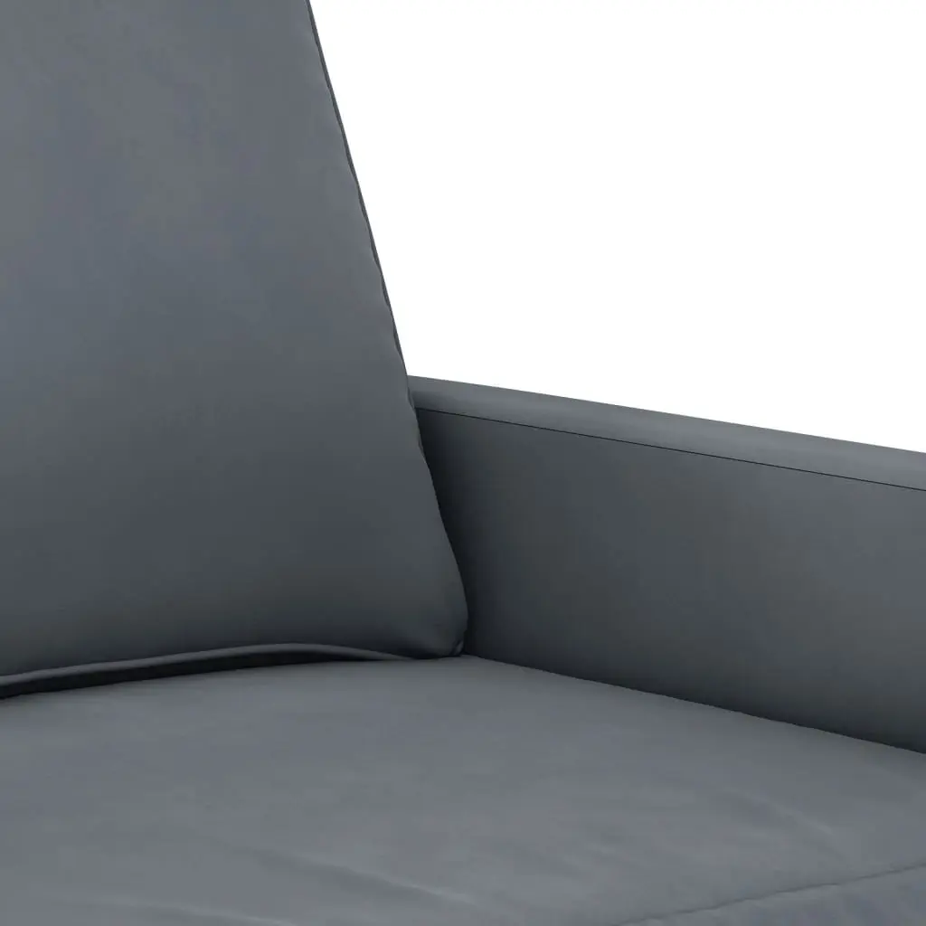 3 Piece Sofa Set Grey Velvet Living Room Furniture Lounge Suite