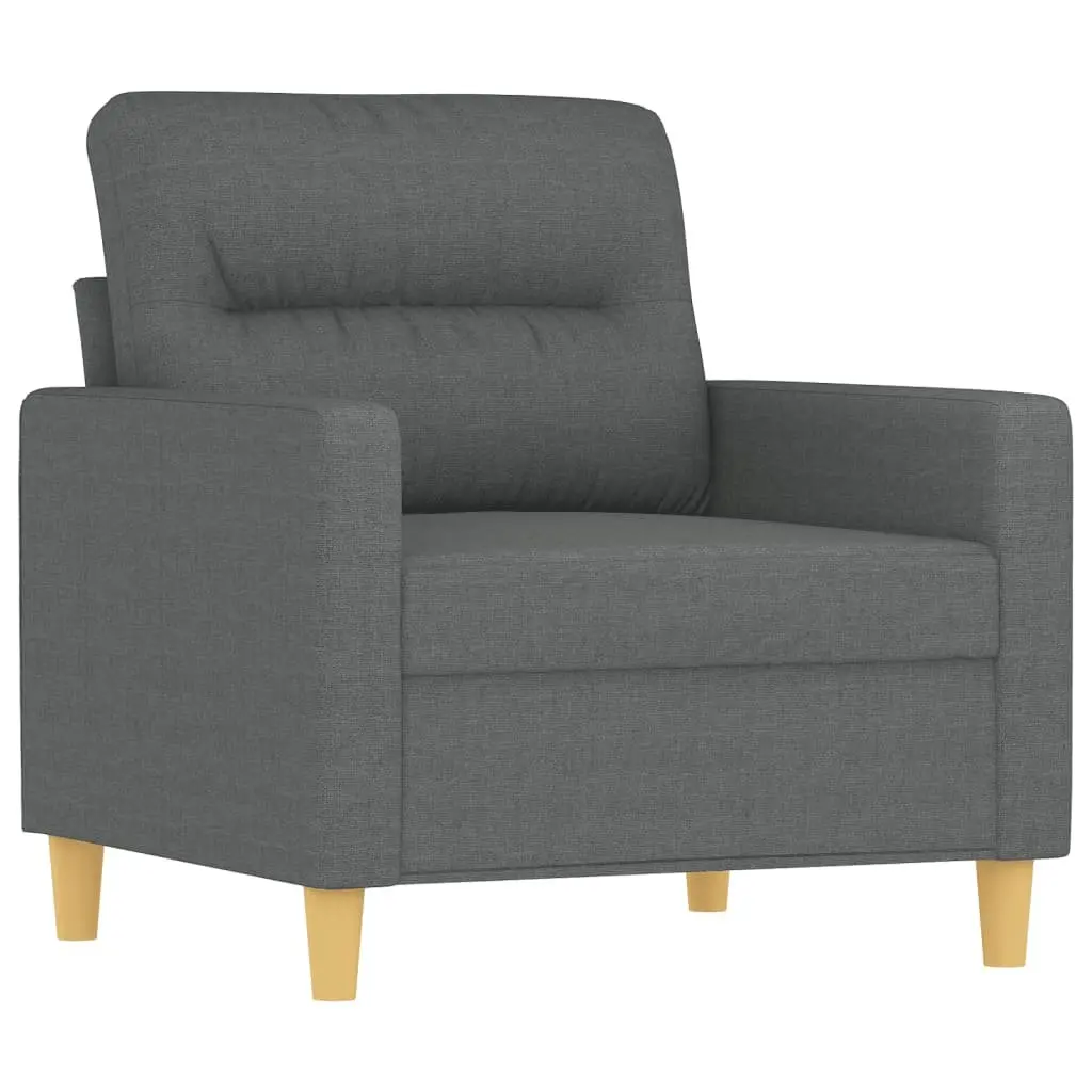 3 Piece Sofa Set Grey Fabric Lounge Suite