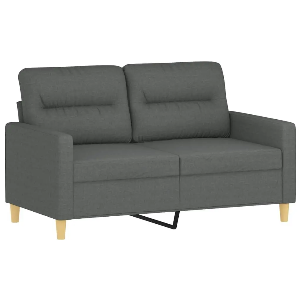 4 Piece Grey Fabric Sofa Set with Roll Pillows