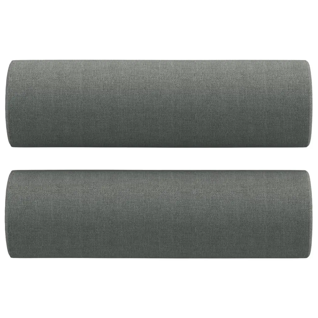 4 Piece Grey Fabric Sofa Set with Roll Pillows