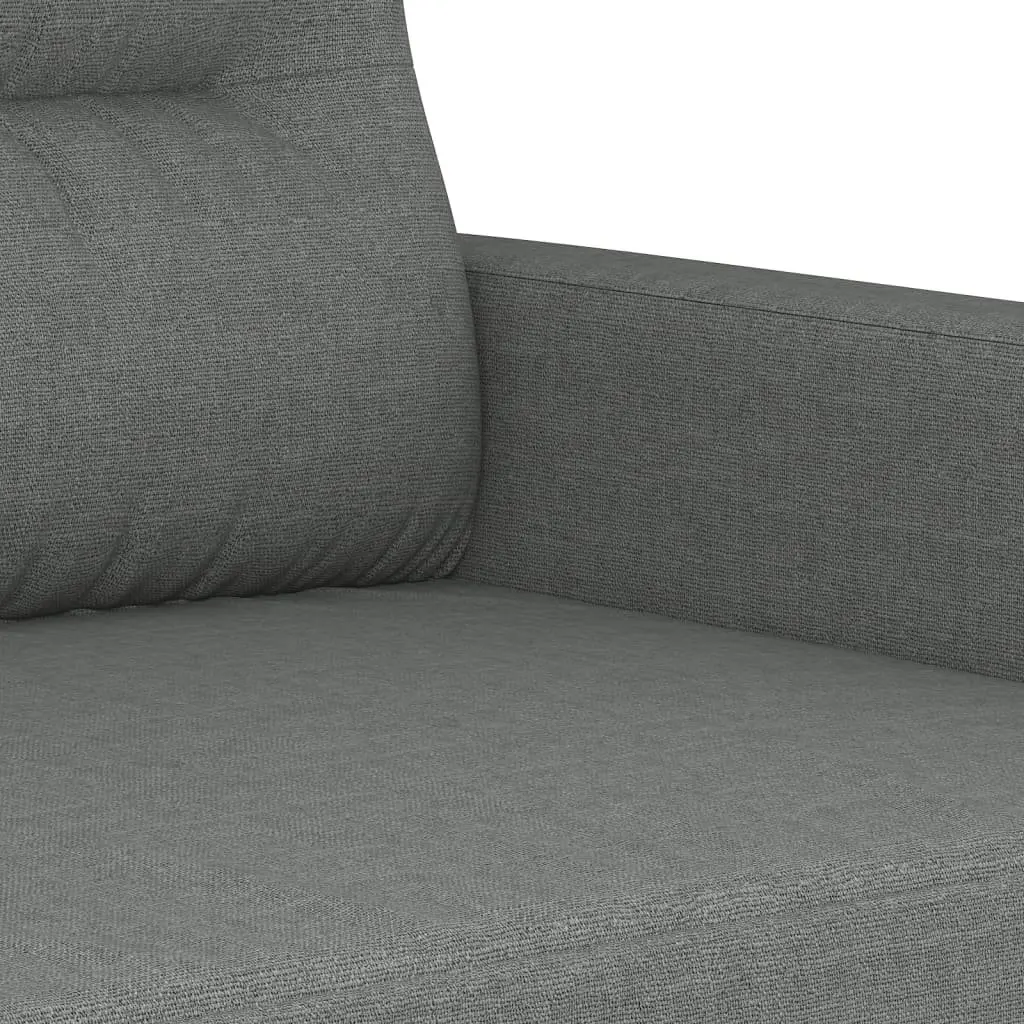 4 Piece Grey Fabric Sofa Set with Roll Pillows