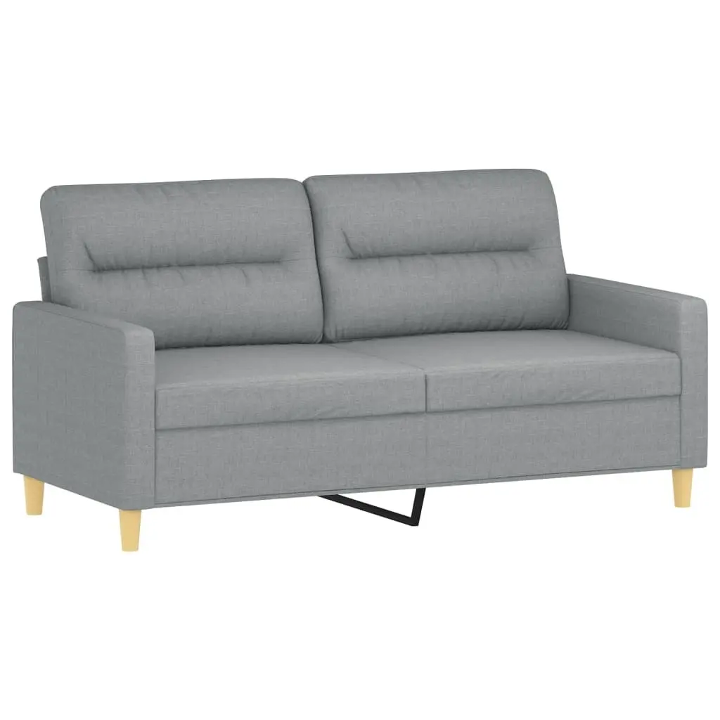 Grey Fabric Living Room Sofa Set 3 Piece with Armchair and Footstool
