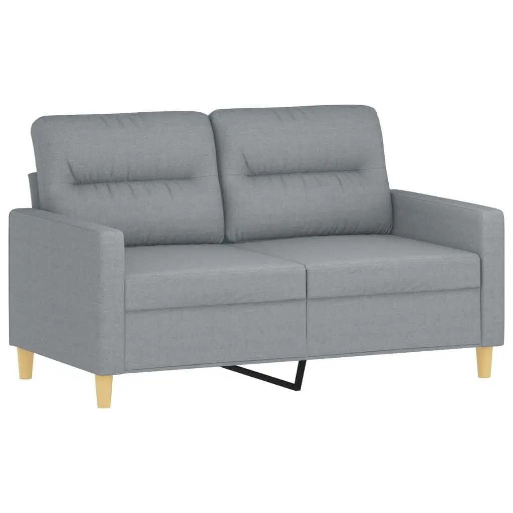 Sofa Set Lounge Suite Grey Fabric 2 Piece with Pillows