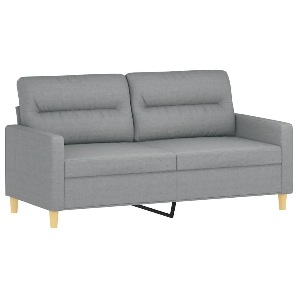 Sofa Set Lounge Suite Grey Fabric 2 Piece with Pillows