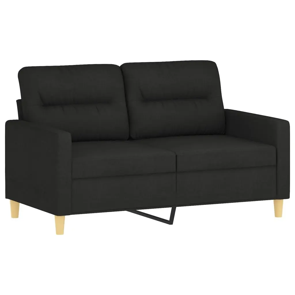 2 Piece Sofa Set Black Fabric Couch Lounge