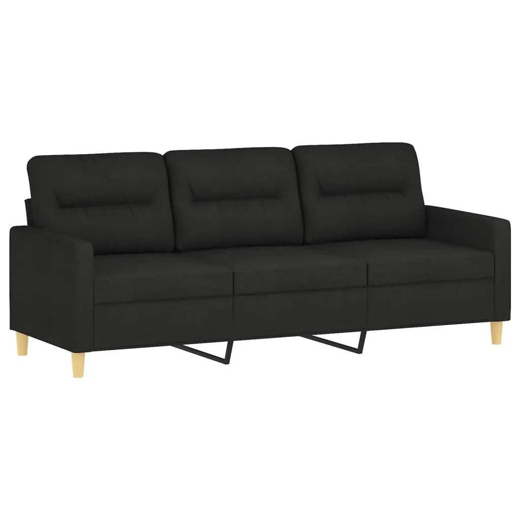 Black Fabric 2 Piece Sofa Set Living Room Seating Suite