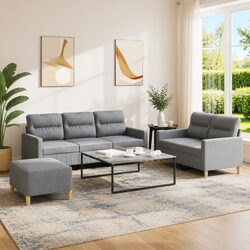 Reliable 3 Piece Sofa Set with Footstool: Comfort and Value