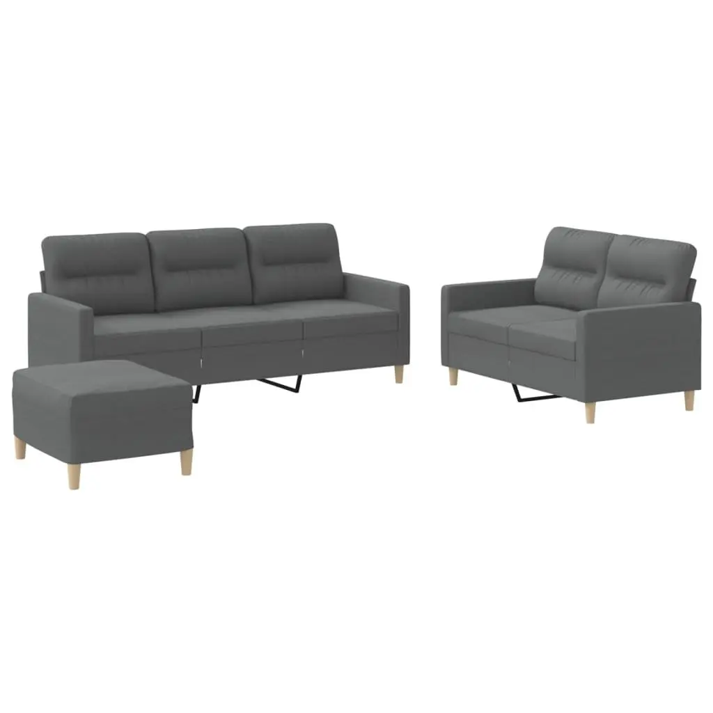 3 Piece Grey Sofa Set