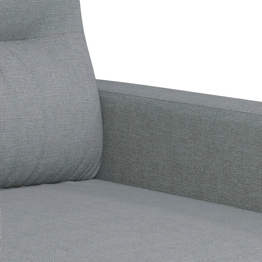3 Piece Sofa Set Grey Fabric Couch with Pillows Footstool Living Room Furniture
