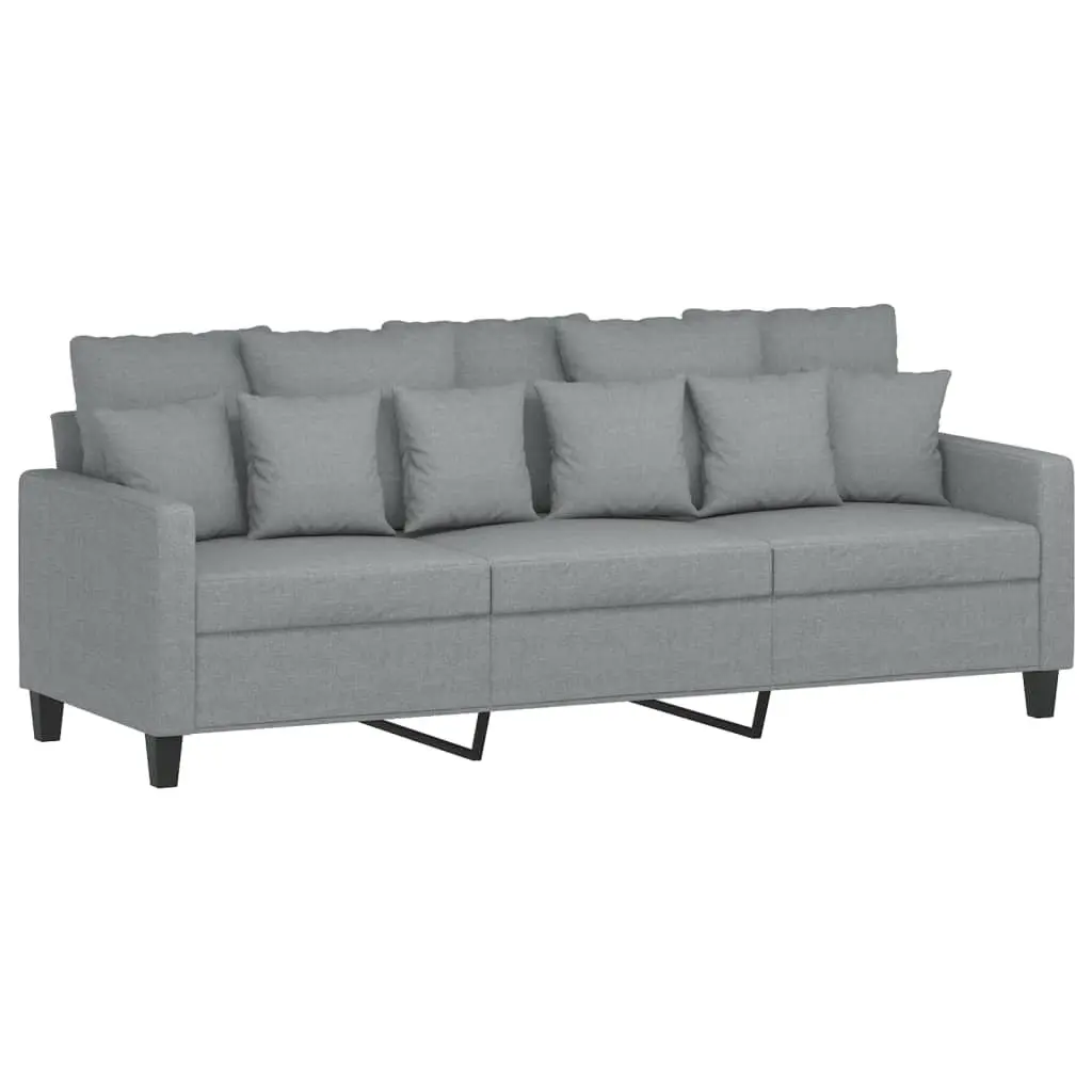 3 Piece Sofa Set Grey Fabric Lounge Suite