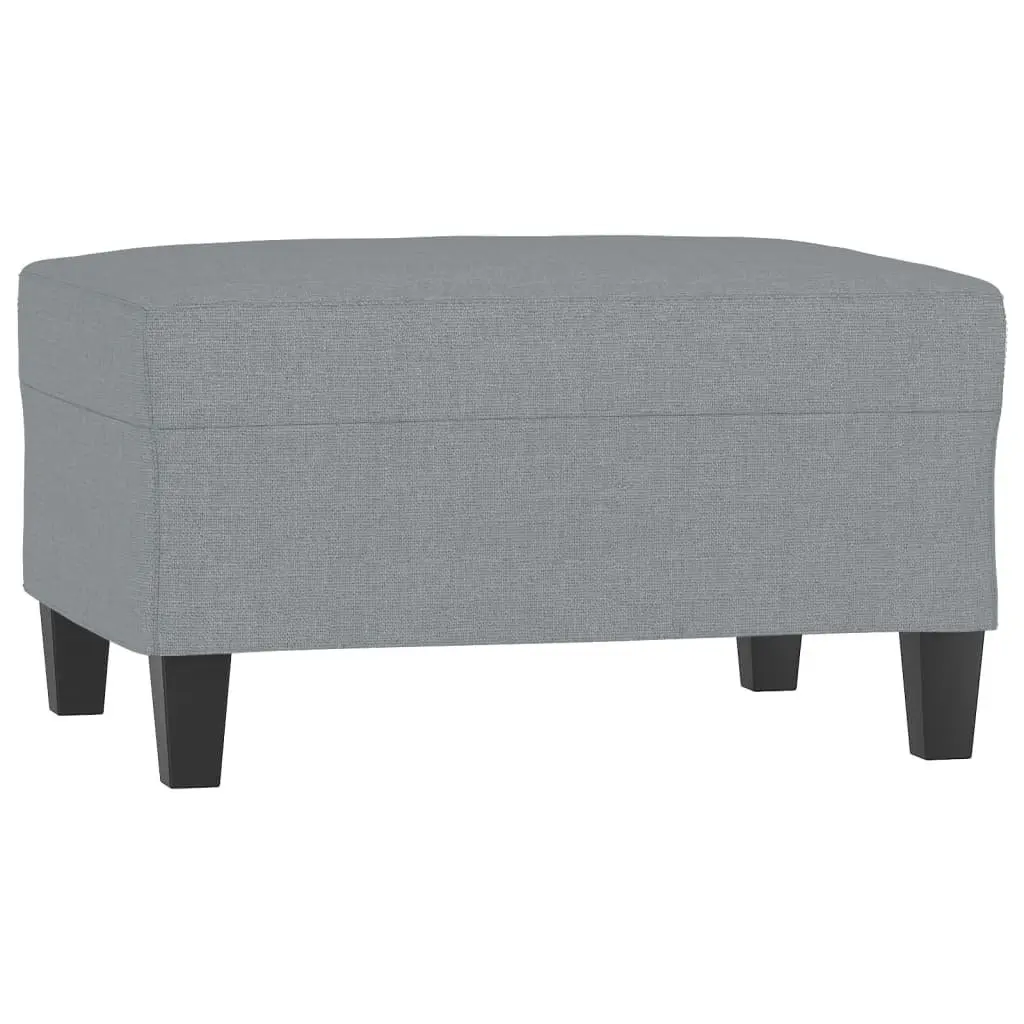 4 Piece Sofa Set Living Room Couch Grey Fabric with Throw Pillows and Footstool