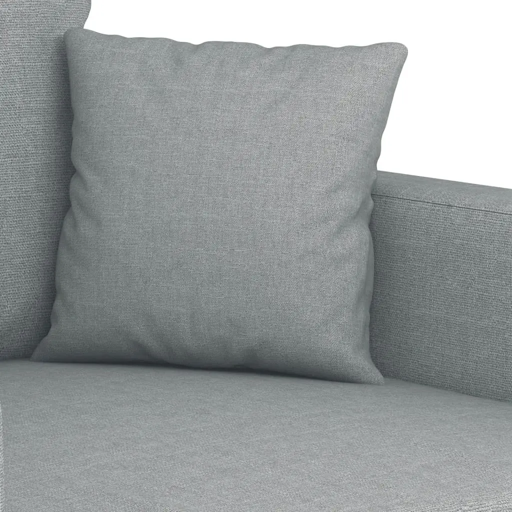 4 Piece Sofa Set Living Room Couch Grey Fabric with Throw Pillows and Footstool