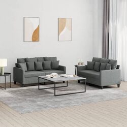 Comfortable Grey 2 Piece Sofa Set with Value in Mind