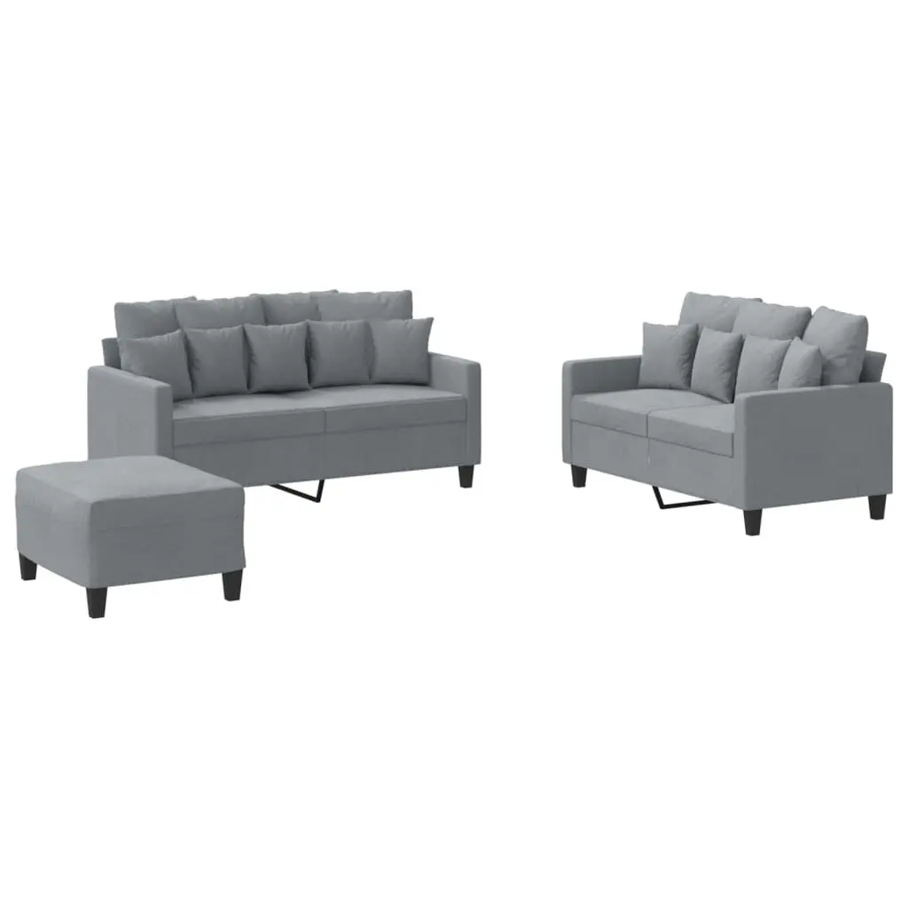 3 Piece Grey Sofa Set