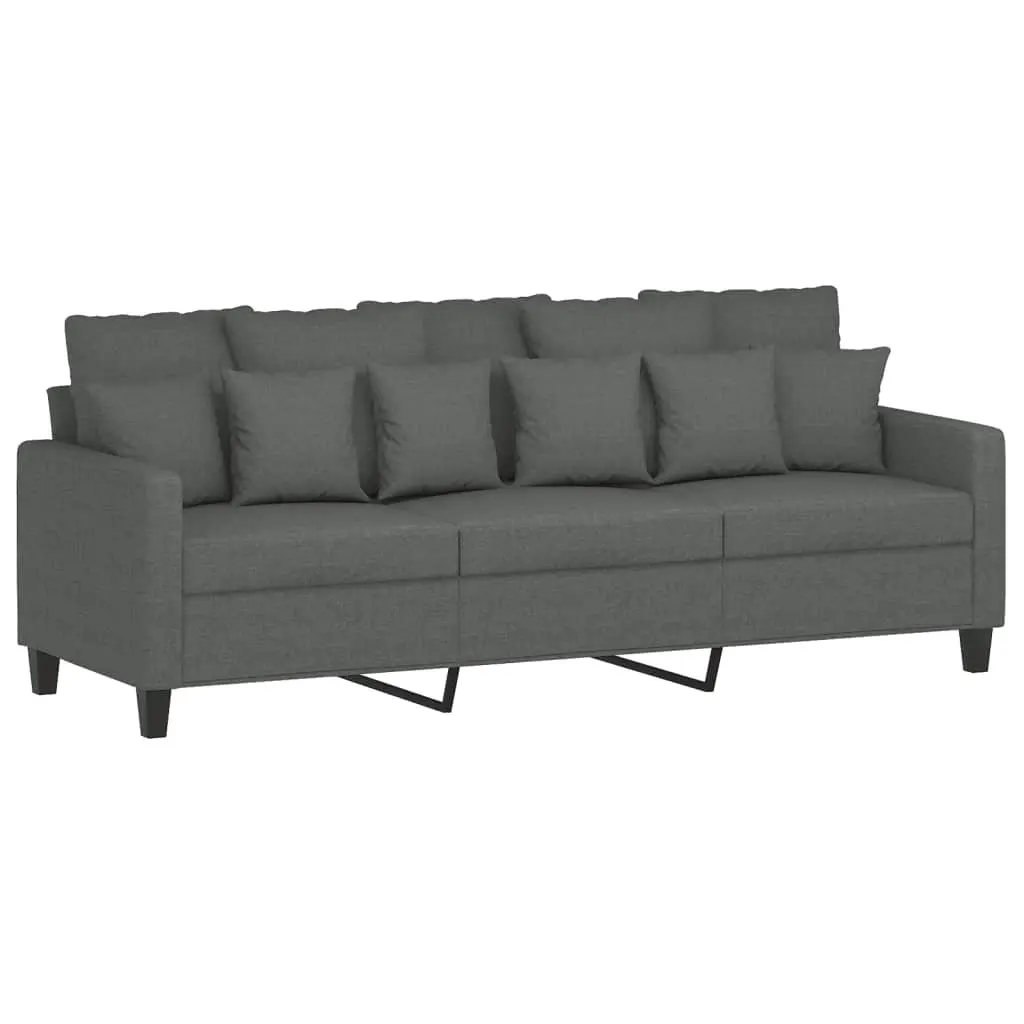 2 Piece Sofa Set Grey Fabric Couch for Living Room Seating