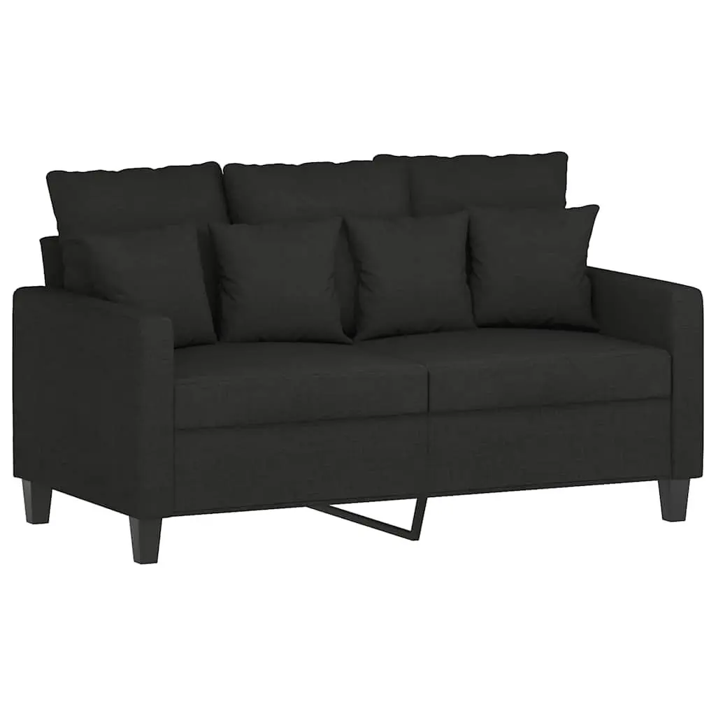 Sofa Set Relaxation Seating 2 Piece Black Fabric