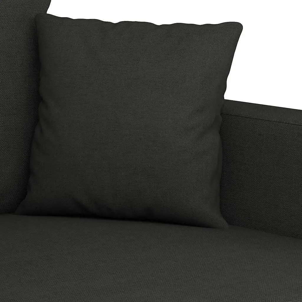 Sofa Set Relaxation Seating 2 Piece Black Fabric