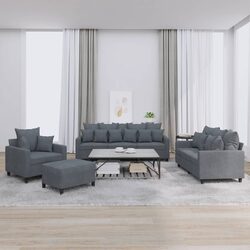 Comfortable Grey Velvet 4 Piece Sofa Set with Versatile Use