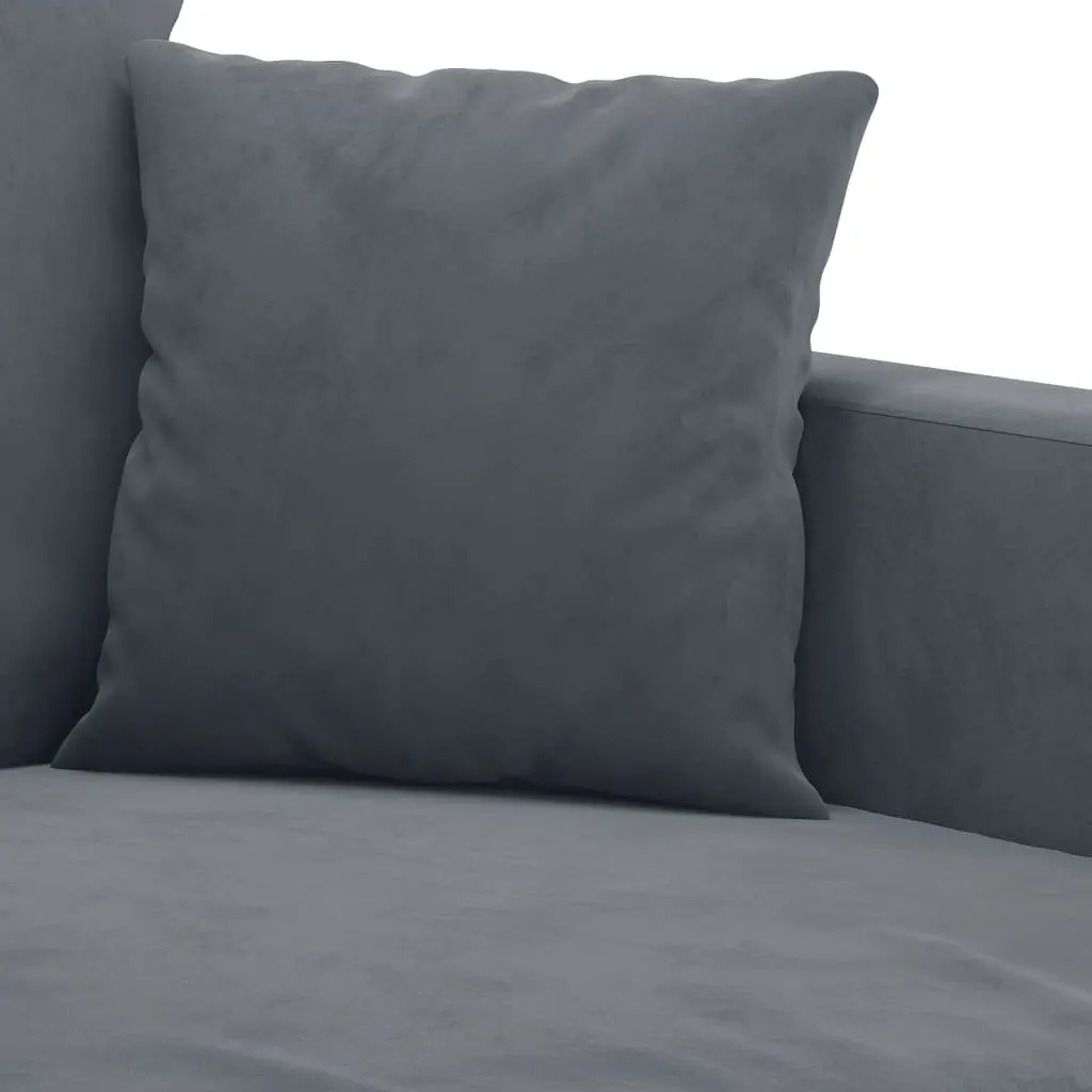 Sofa Set for Living Room Grey Velvet 4 Piece with Footstool