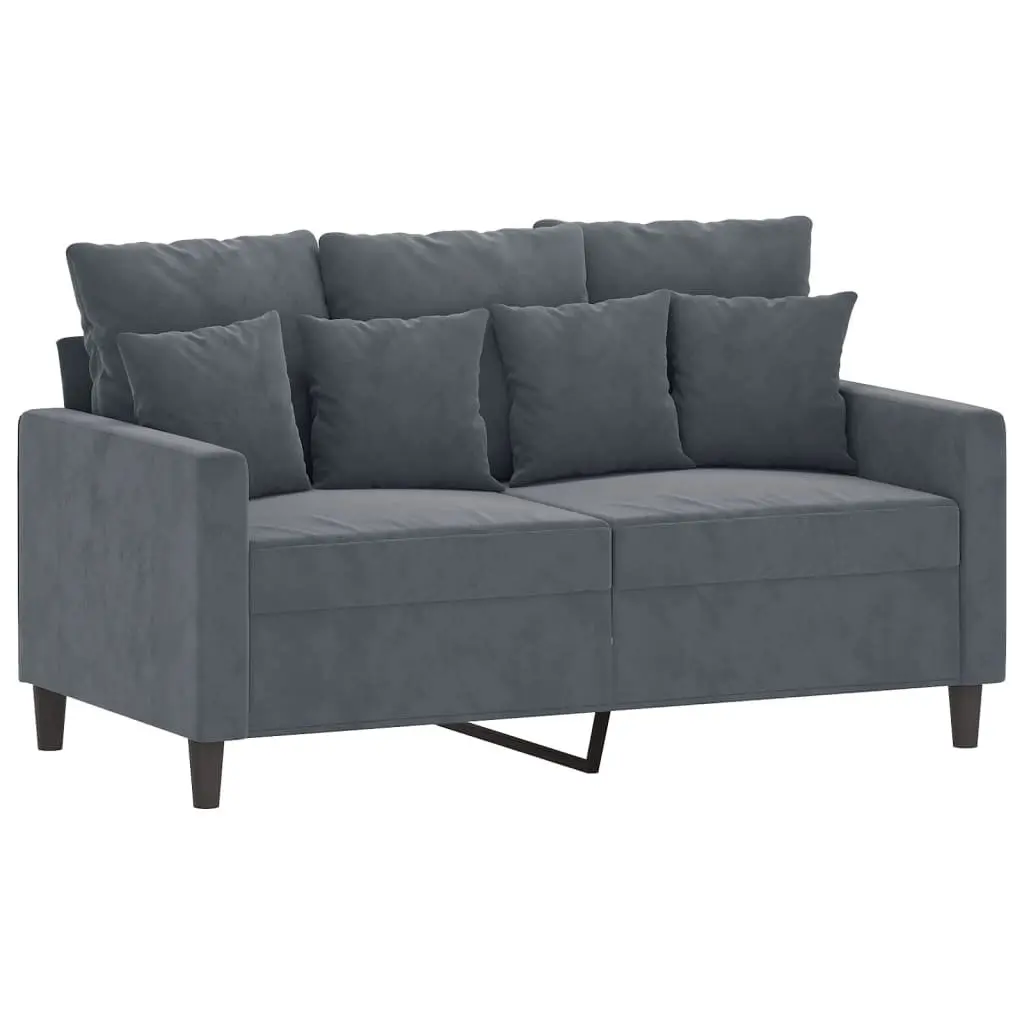 3 Piece Sofa Set Grey Velvet Lounge Suite Living Room