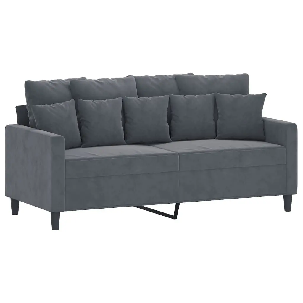 3 Piece Sofa Set Grey Velvet Lounge Suite Living Room