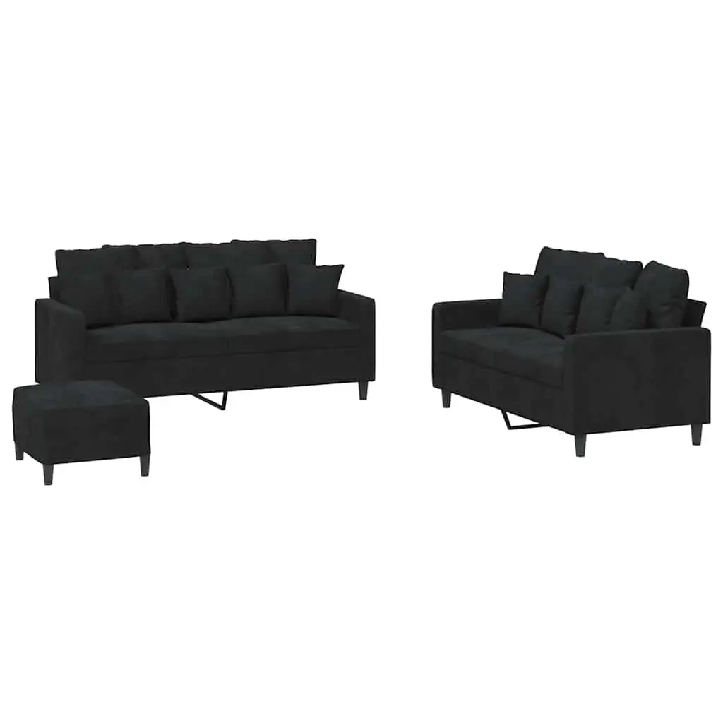 3 Piece Sofa Set with Footstool